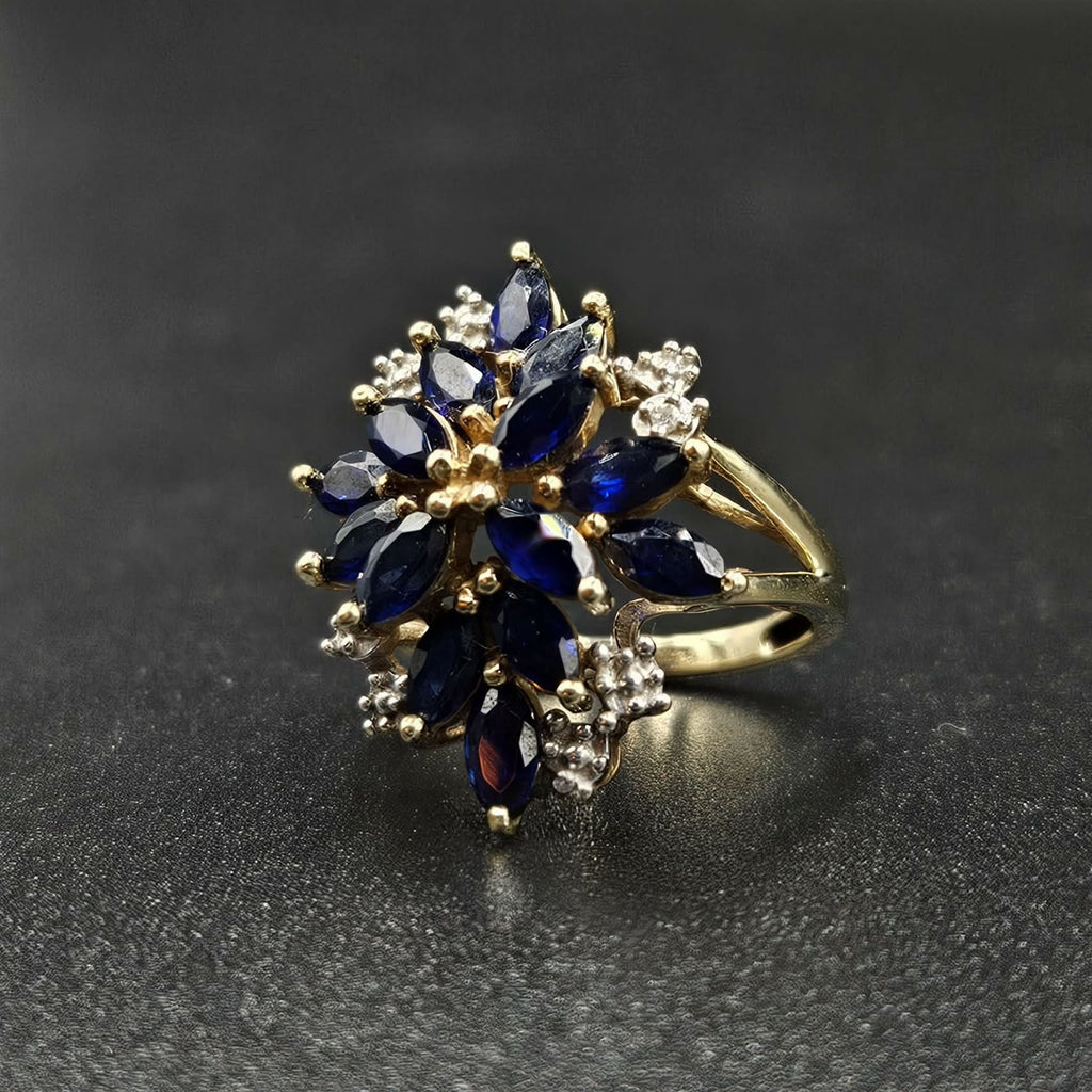 9ct Yellow Gold Blue Sapphire Ring