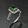 10ct White Gold Emerald & Diamond Ladies Ring