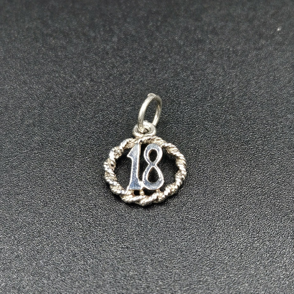 Silver 18th Charm