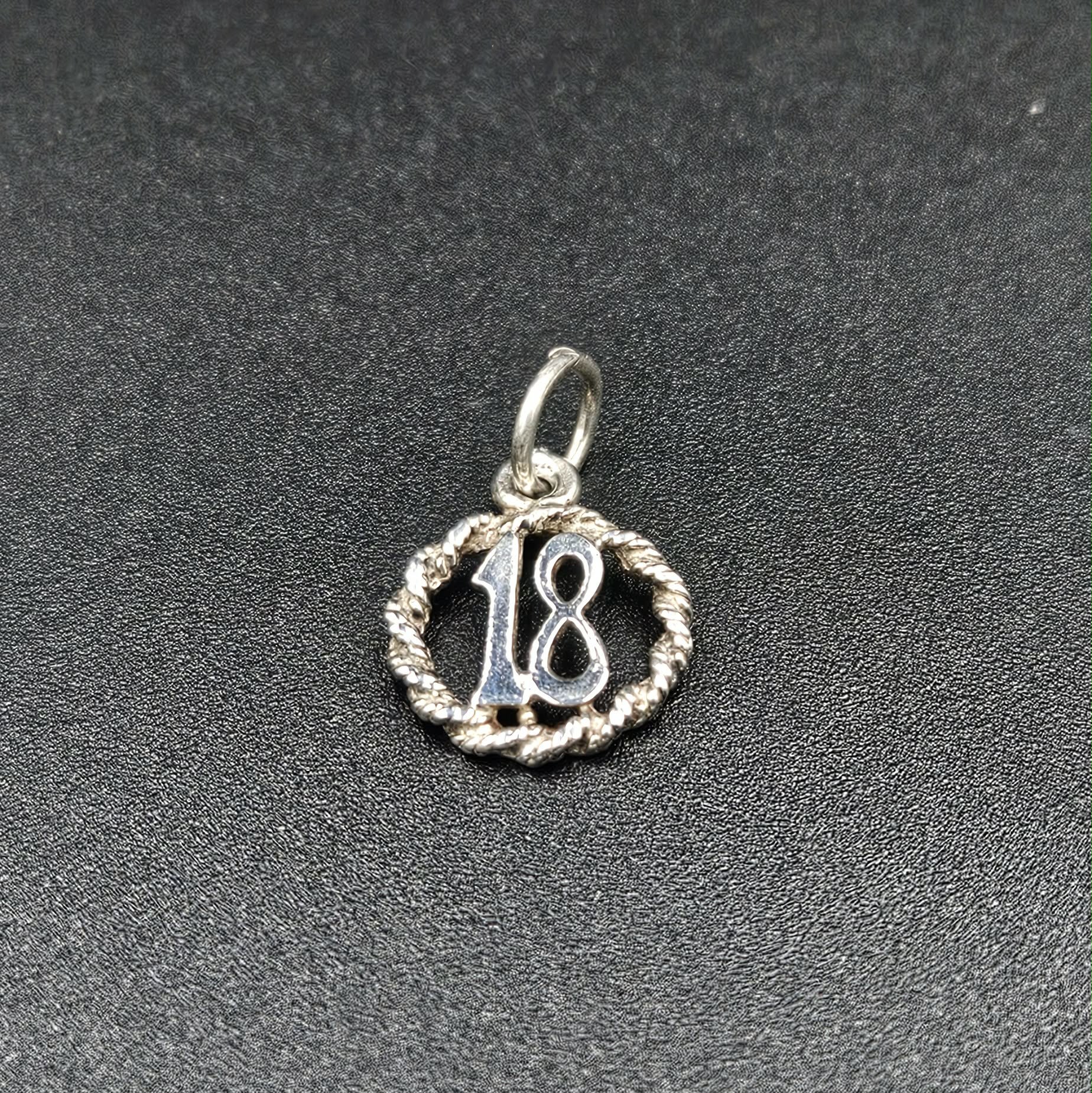 Silver 18th Charm