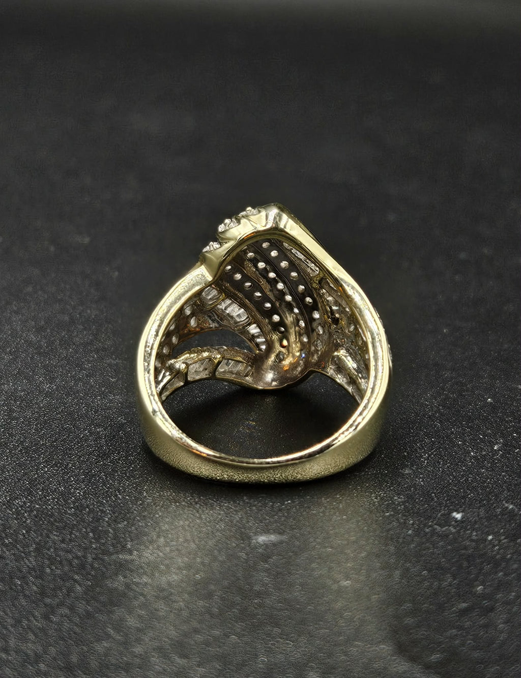 9ct Yellow Gold Diamond Ladies Dress Ring