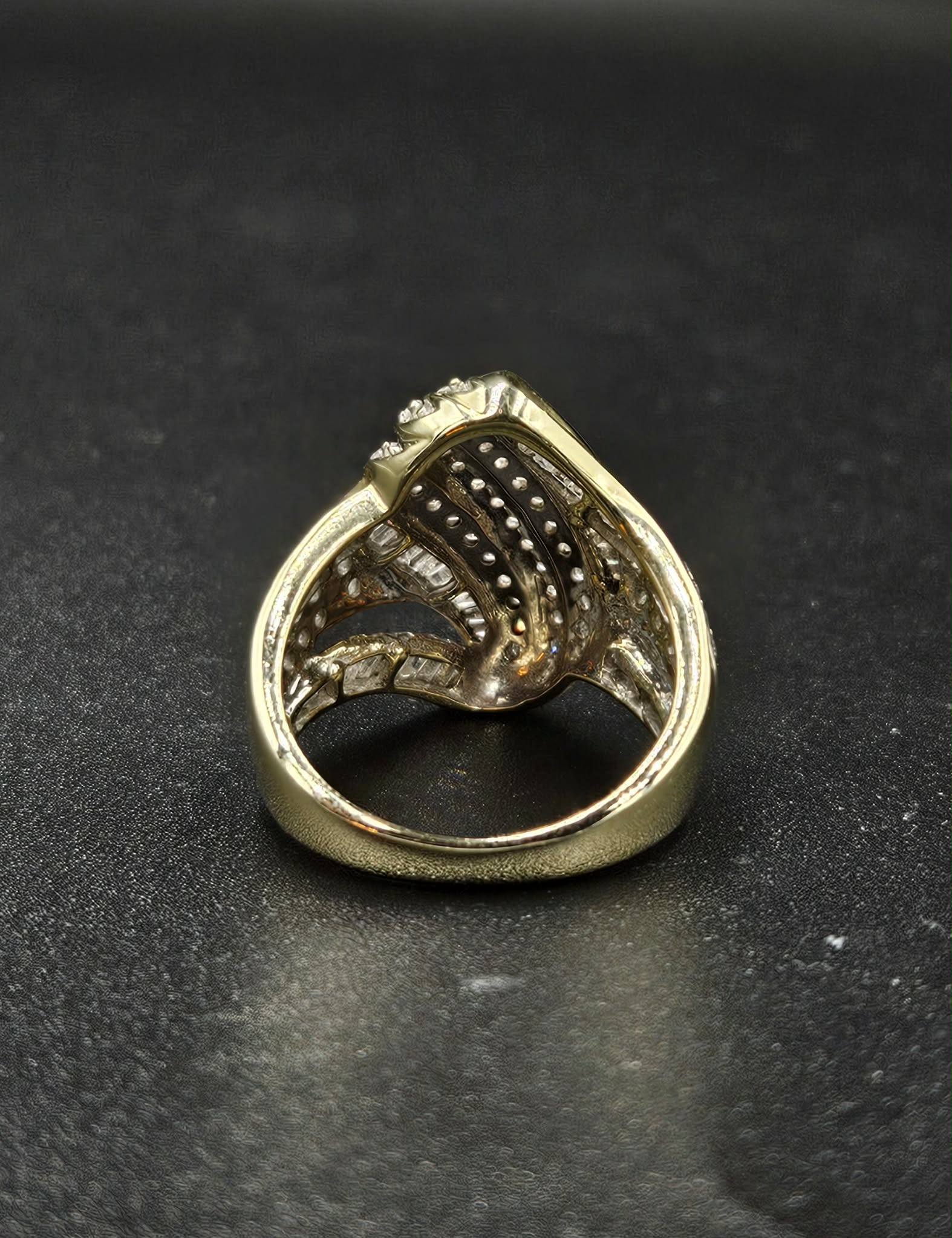 9ct Yellow Gold Diamond Ladies Dress Ring