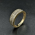 9ct Yellow Gold Double Row Diamond Ring