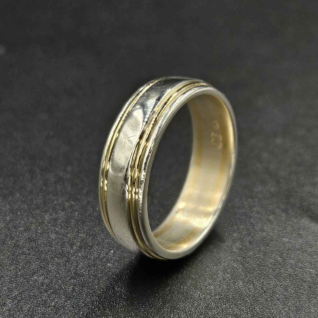 9ct Yellow & White Gold Band Style Ring