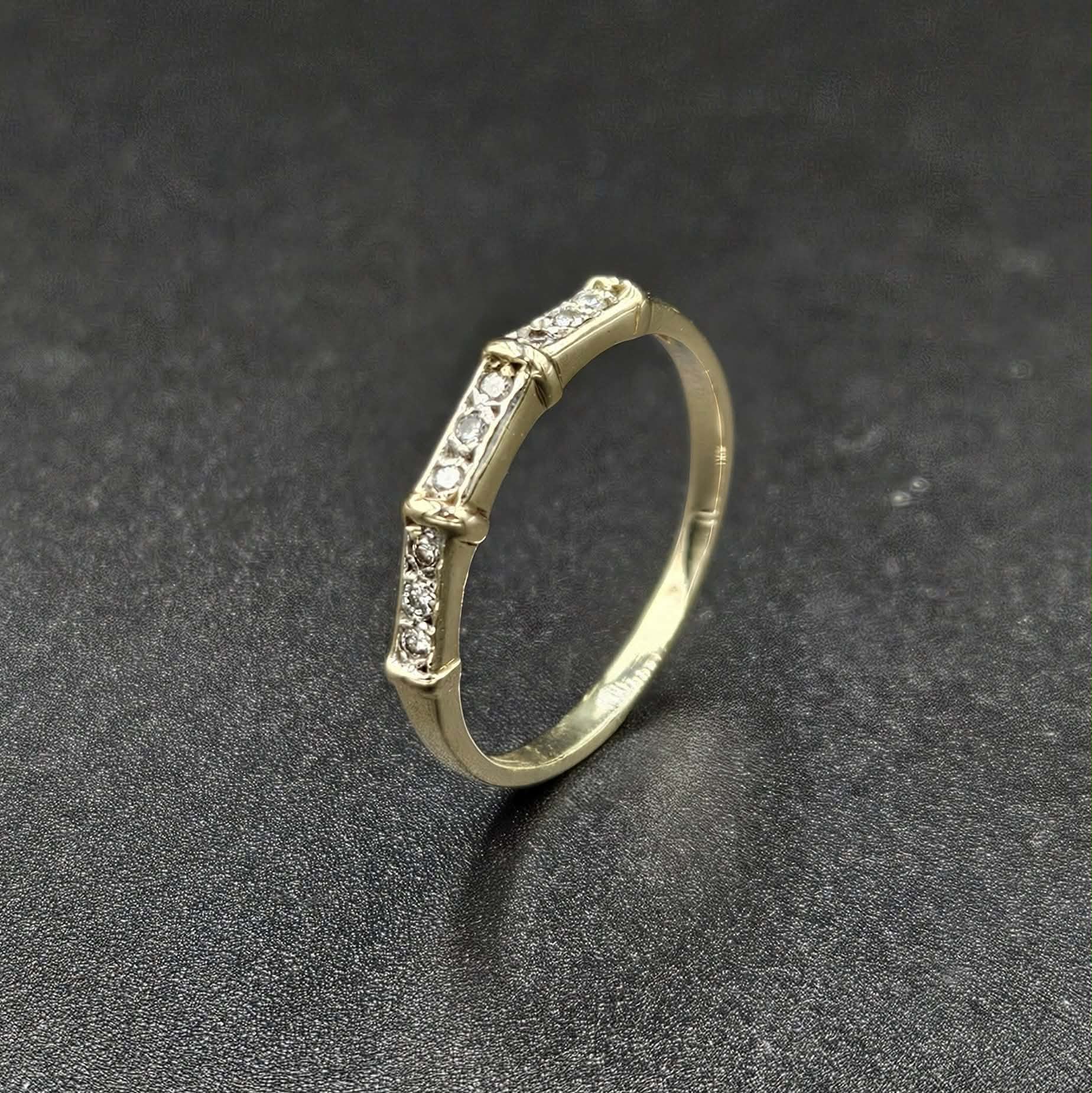 9ct Yellow Gold Diamond Band Ring