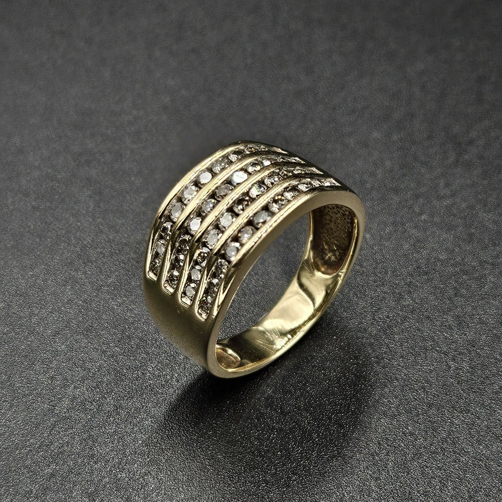 9ct Yellow Gold, 44 Diamond Band Ring