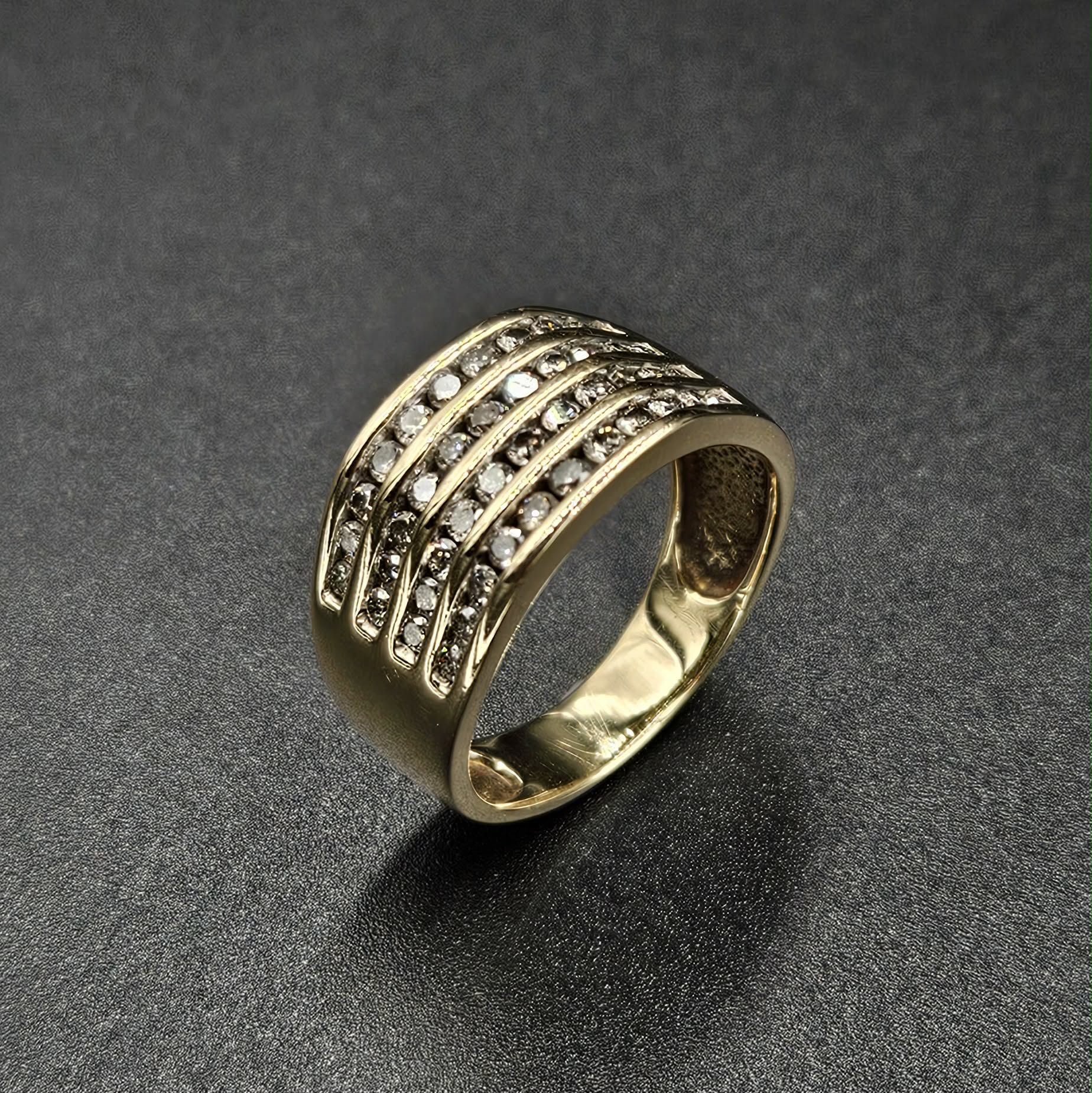 9ct Yellow Gold, 44 Diamond Band Ring