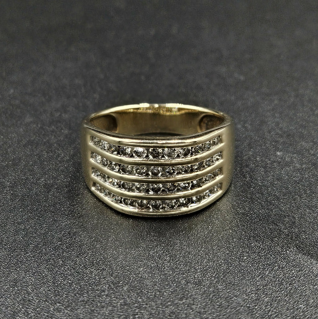 9ct Yellow Gold, 44 Diamond Band Ring