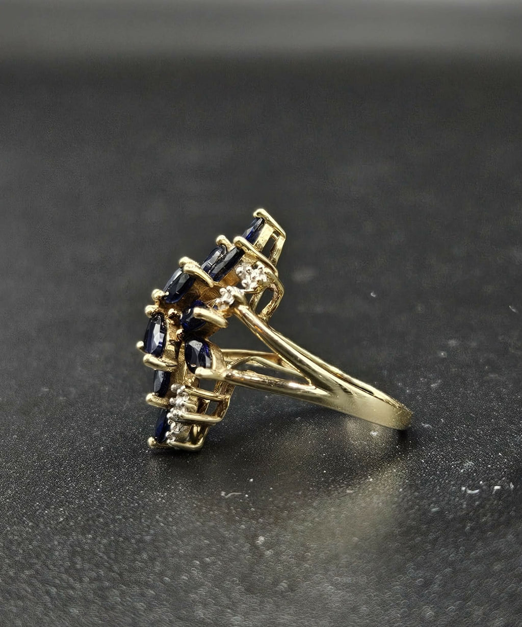 9ct Yellow Gold Blue Sapphire Ring