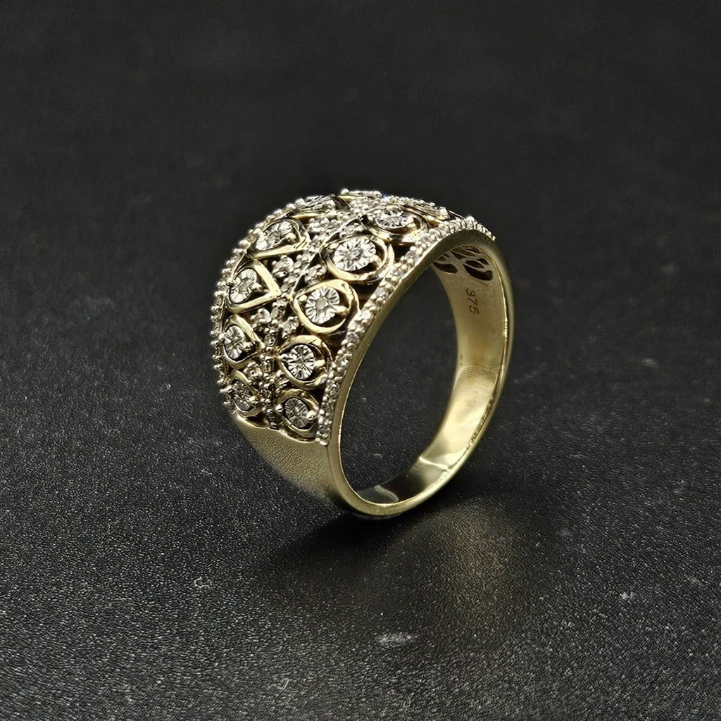 9ct Yellow Gold Diamond Ring