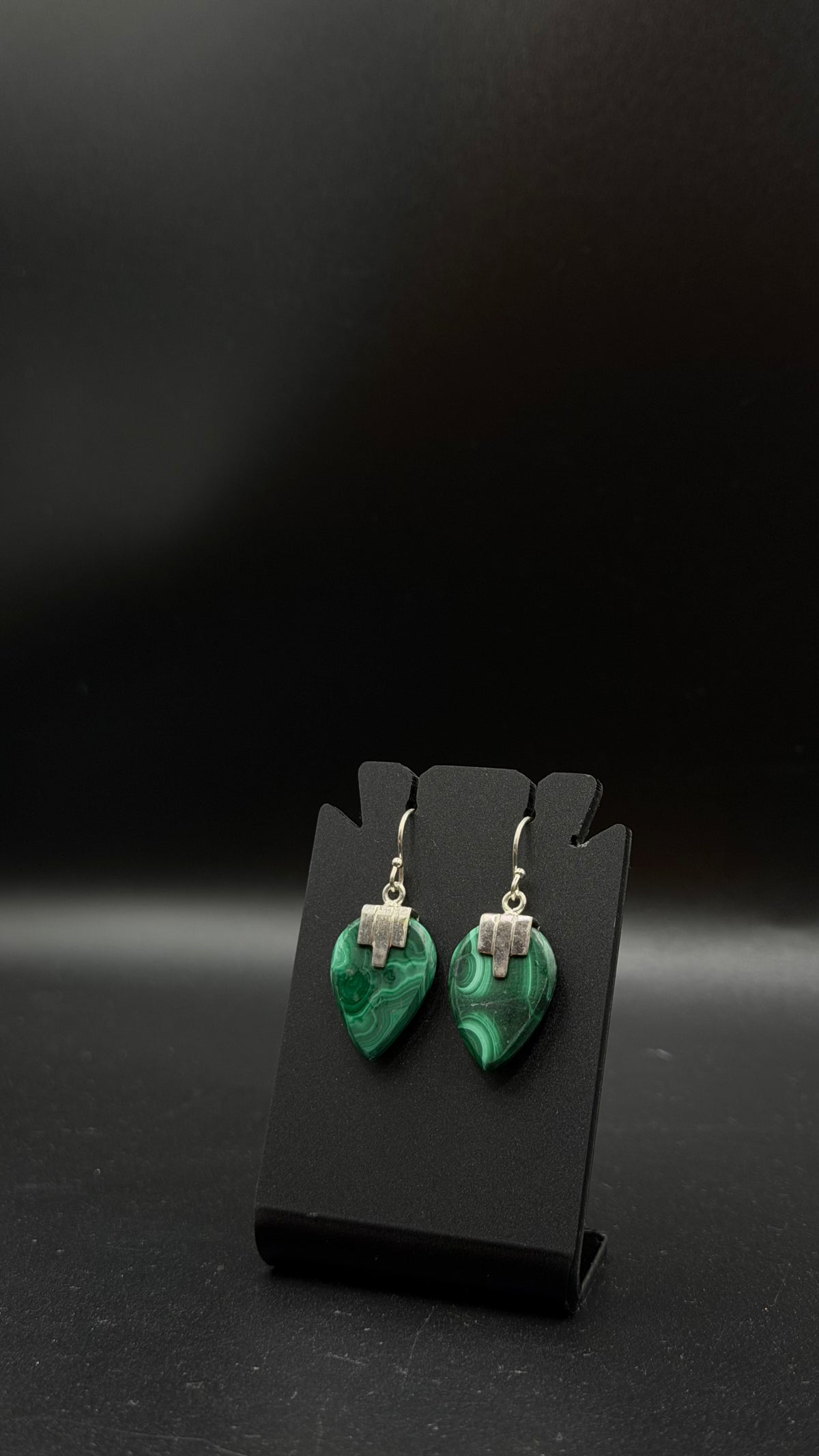 green malachite earrings