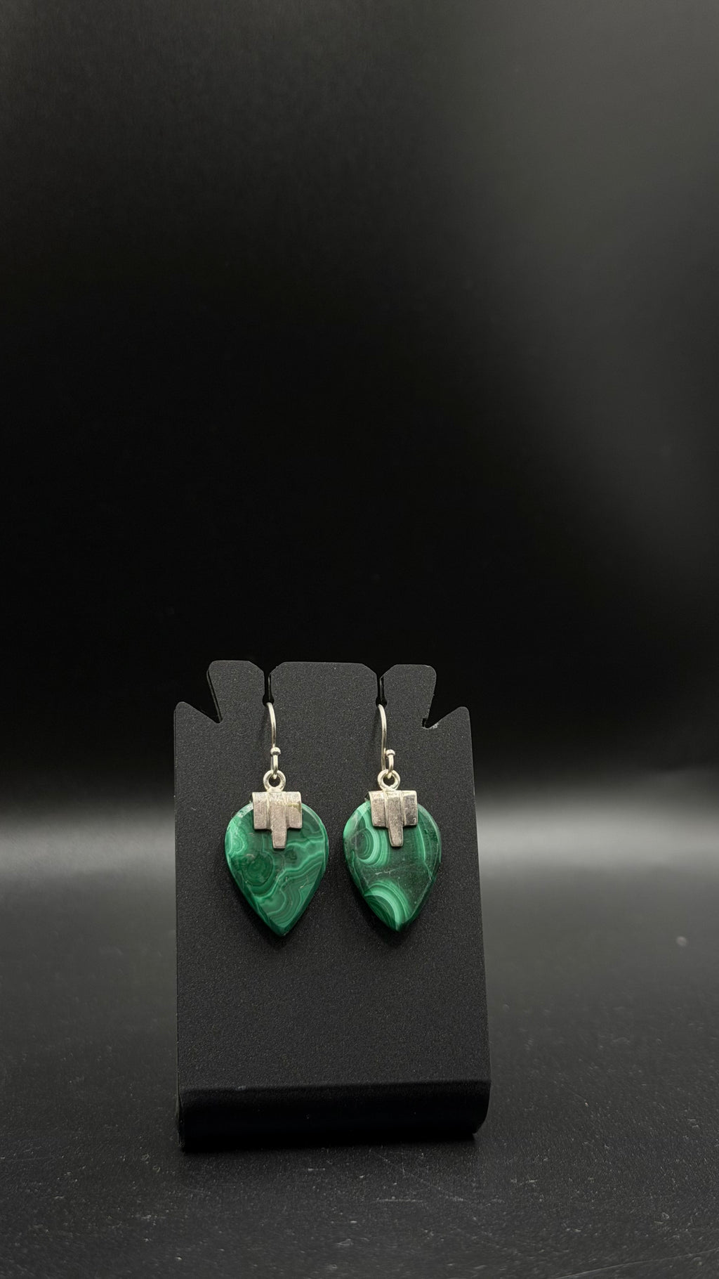 green malachite earrings