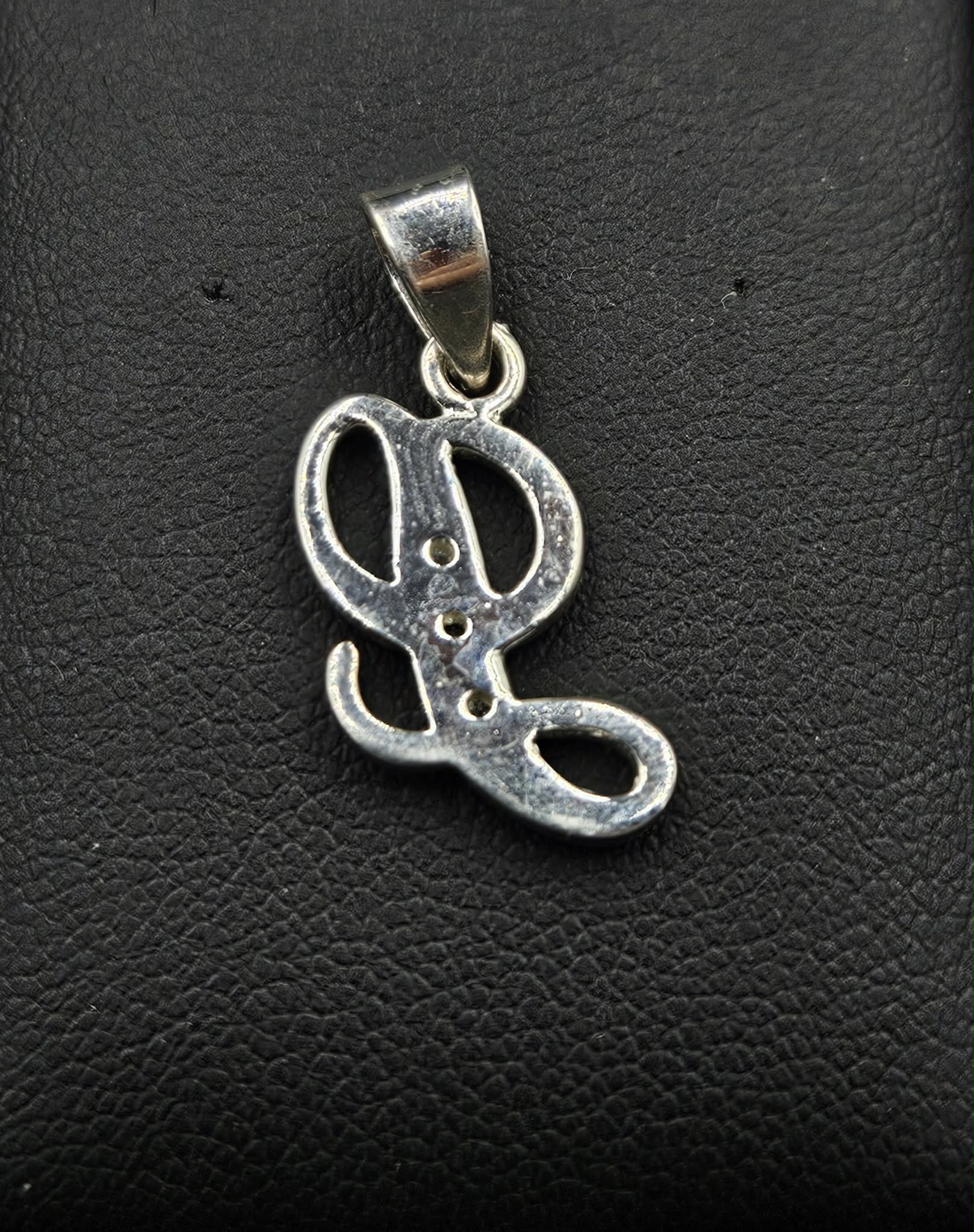 Sterling Silver Cubic Zirconia Letter L Pendant
