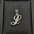 Sterling Silver Cubic Zirconia Letter L Pendant