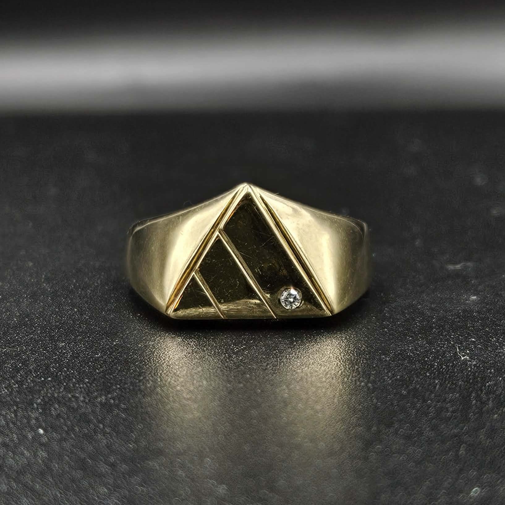 9ct Yellow Gold Diamond Ring Adidas Style