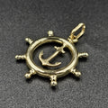 9ct Yellow Gold Anchor & Wheel Pendant