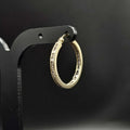 9ct Yellow Gold Diamond Hoop Earrings
