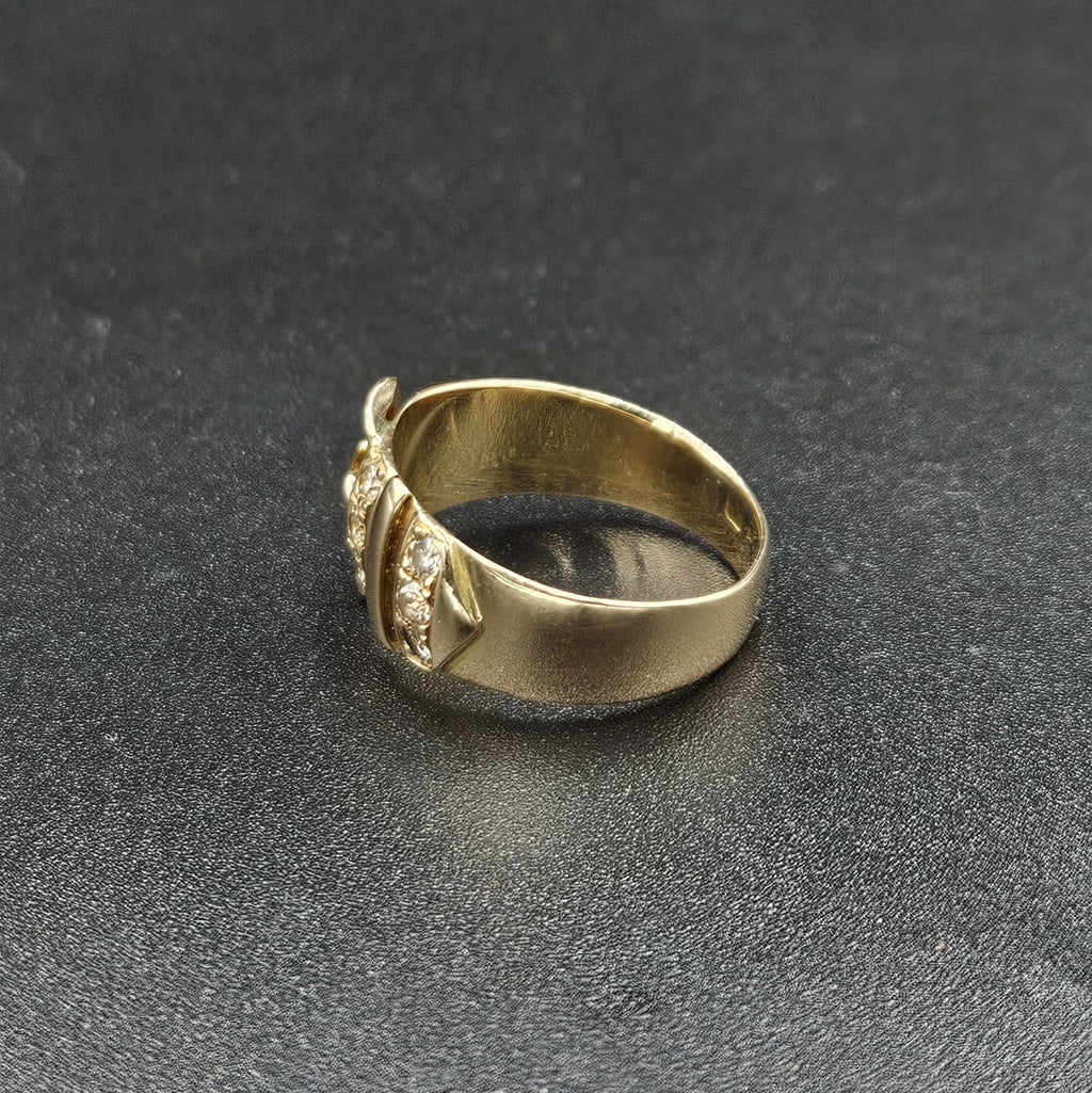 18ct Yellow Gold Diamond Belt Style Ring