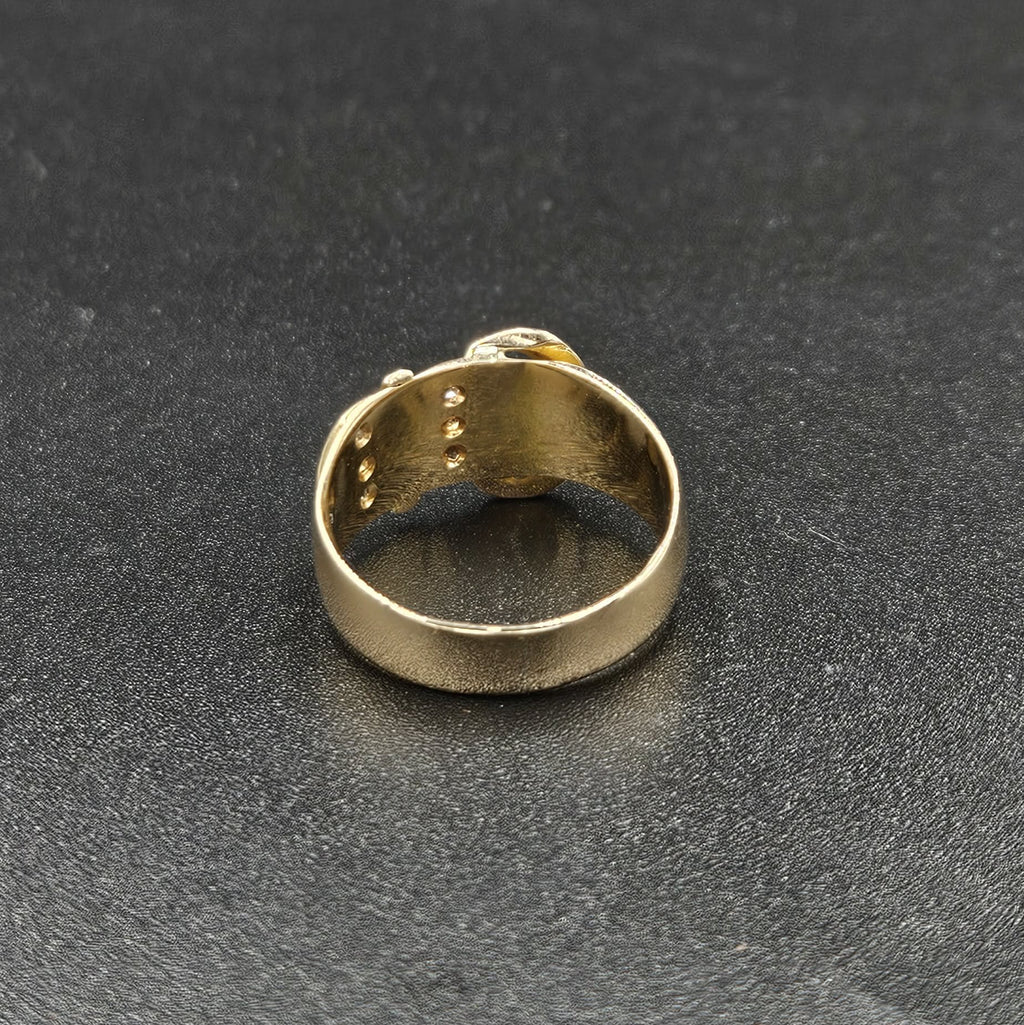18ct Yellow Gold Diamond Belt Style Ring