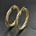 9ct Yellow Gold Twisted Hoop Earrings
