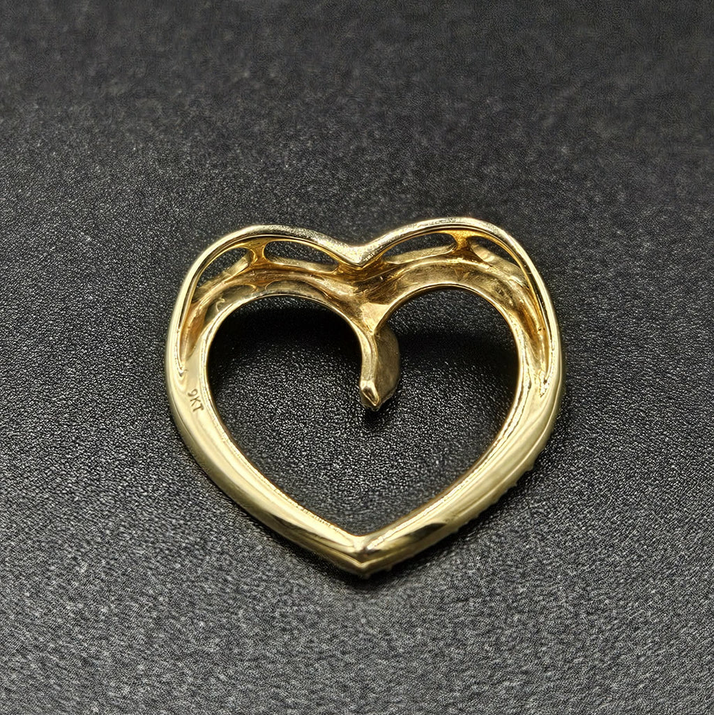 9ct Yellow Gold Cubic Zirconia Heart Pendant