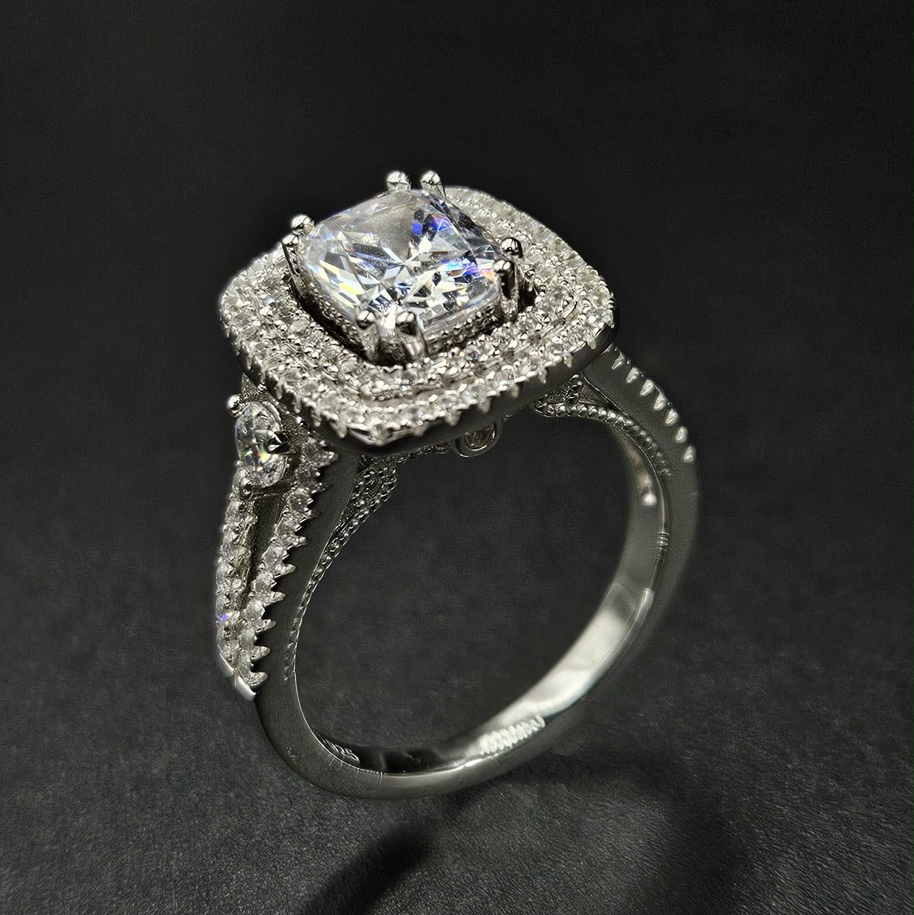 Brand New Sterling Silver Cubic Zirconia Ring R 1⁄2