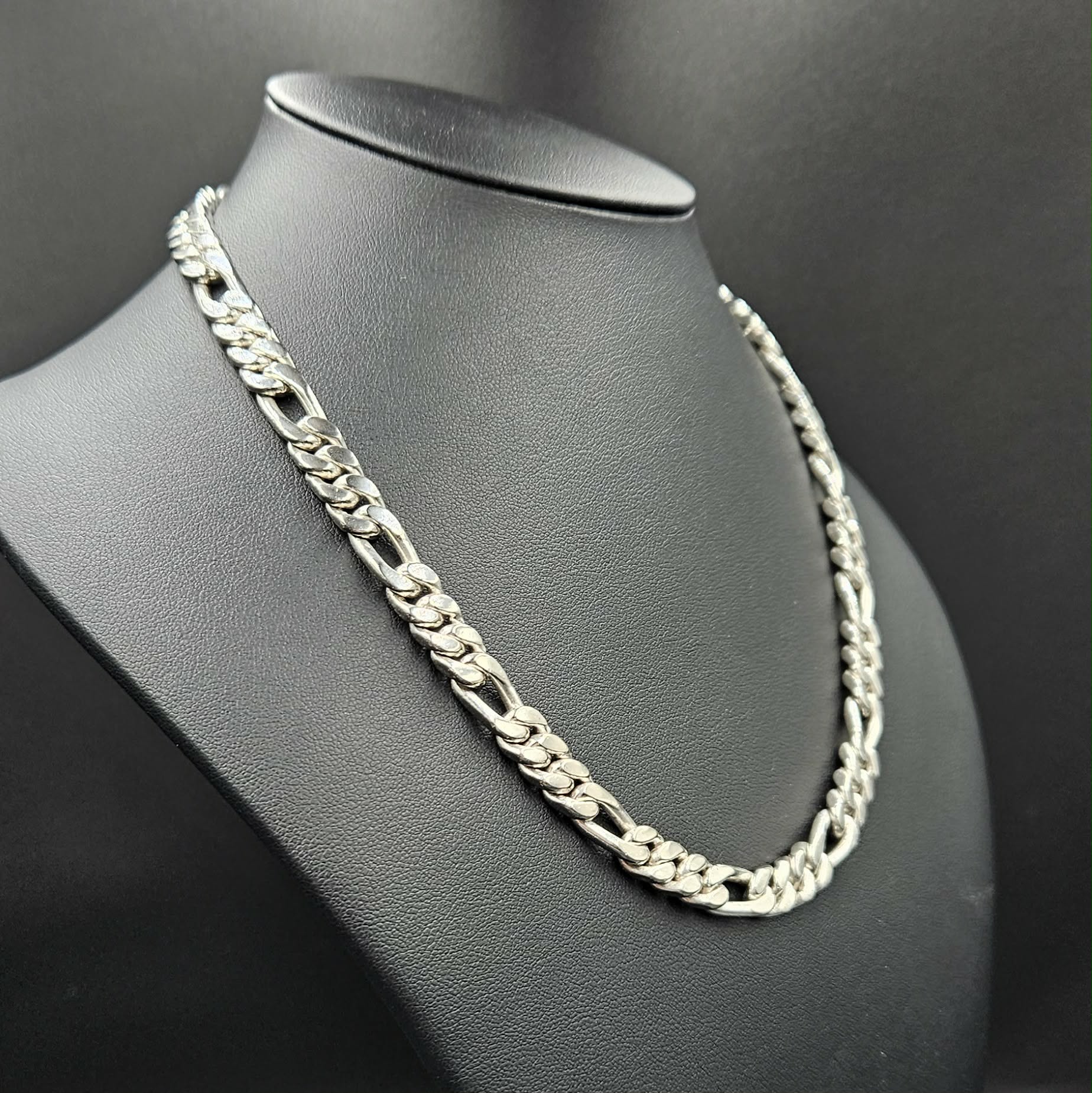 Sterling Silver Solid Figaro Style Chain