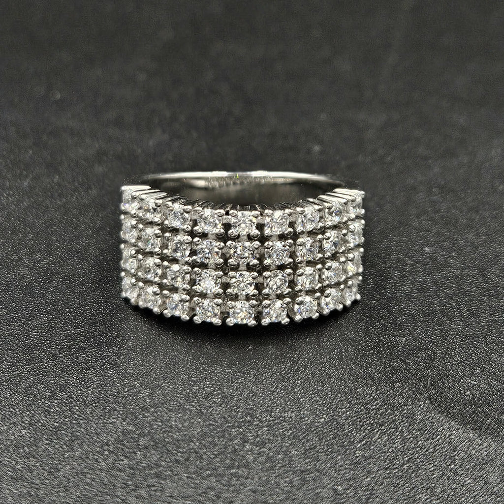 Sterling Silver 36 Stone Cubic Zirconia Ring