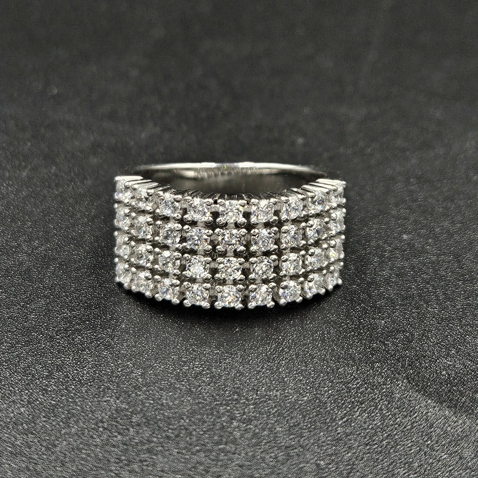 Sterling Silver 36 Stone Cubic Zirconia Ring