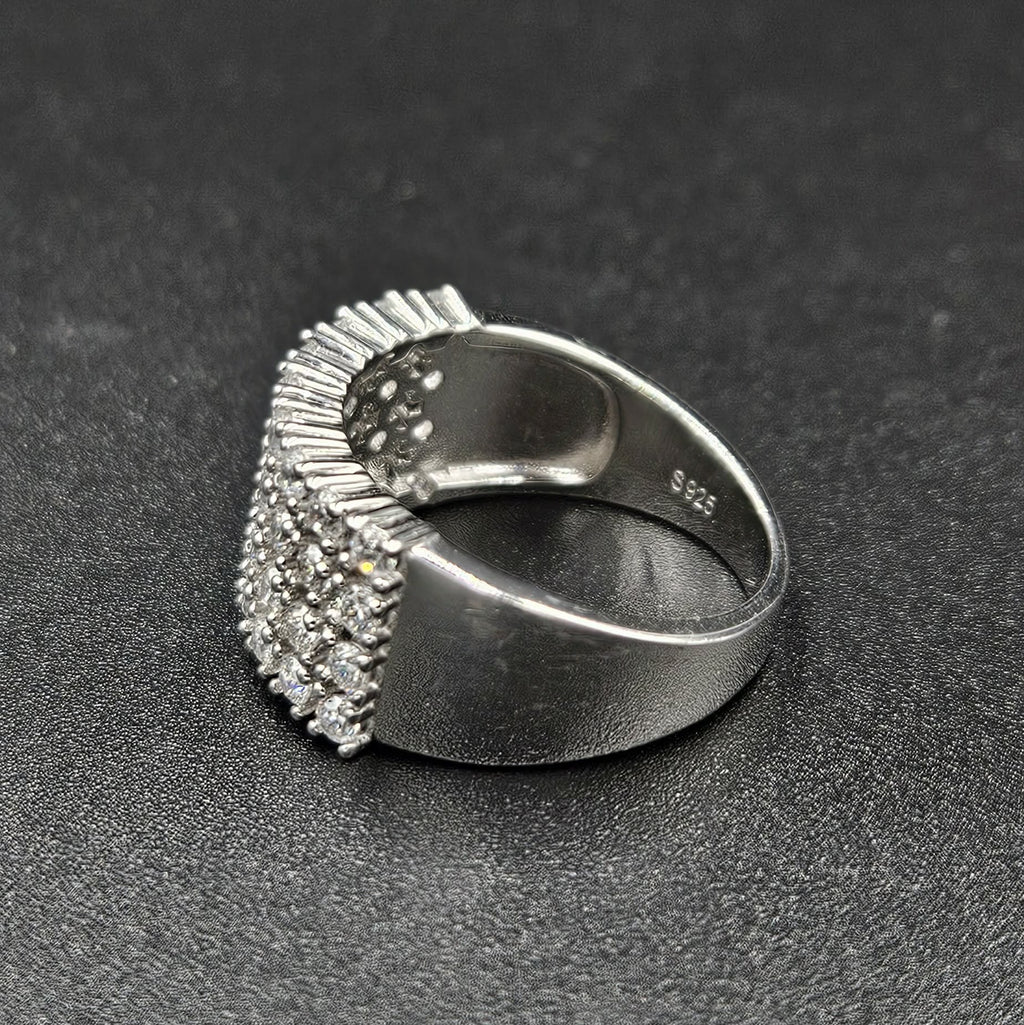 Sterling Silver 36 Stone Cubic Zirconia Ring
