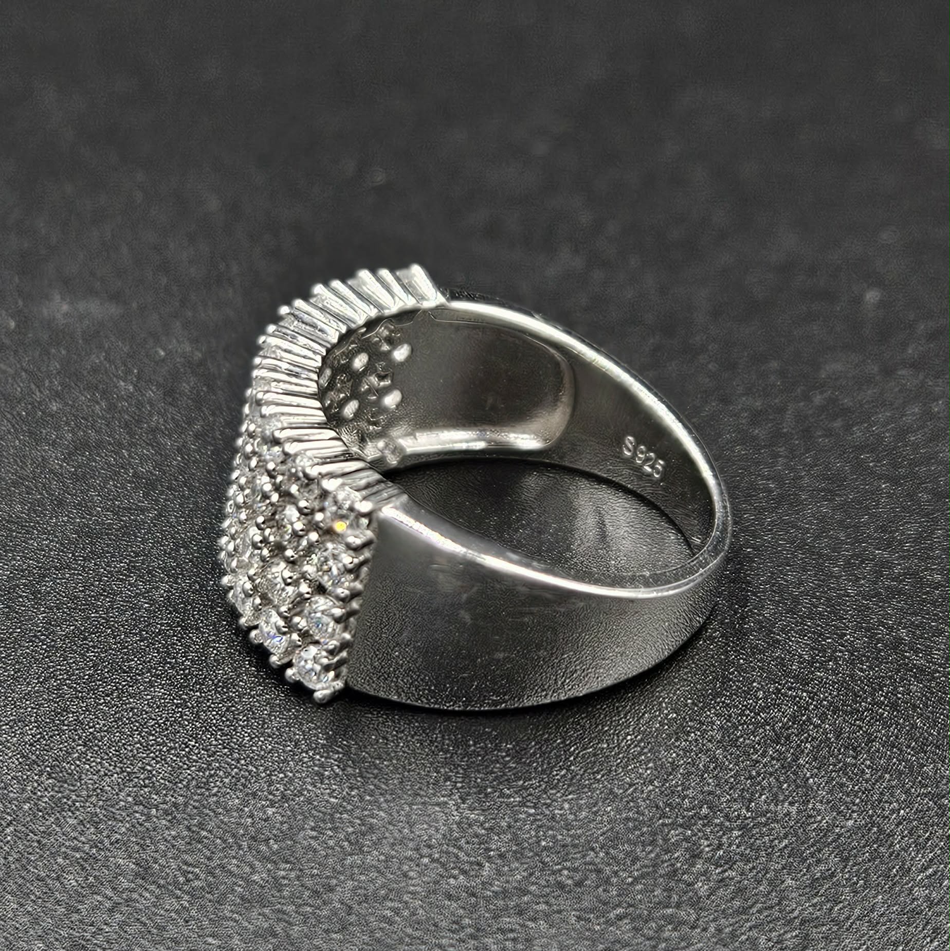 Sterling Silver 36 Stone Cubic Zirconia Ring