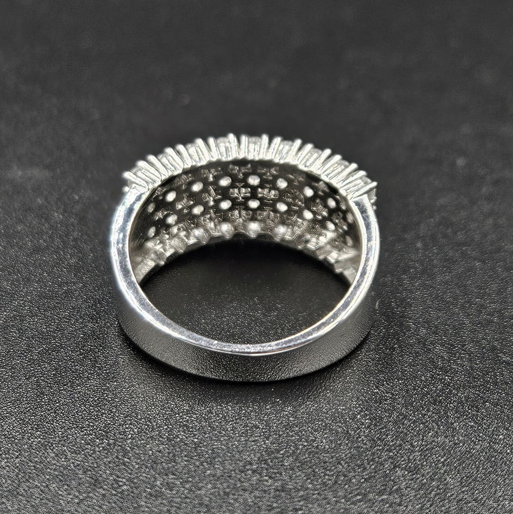 Sterling Silver 36 Stone Cubic Zirconia Ring