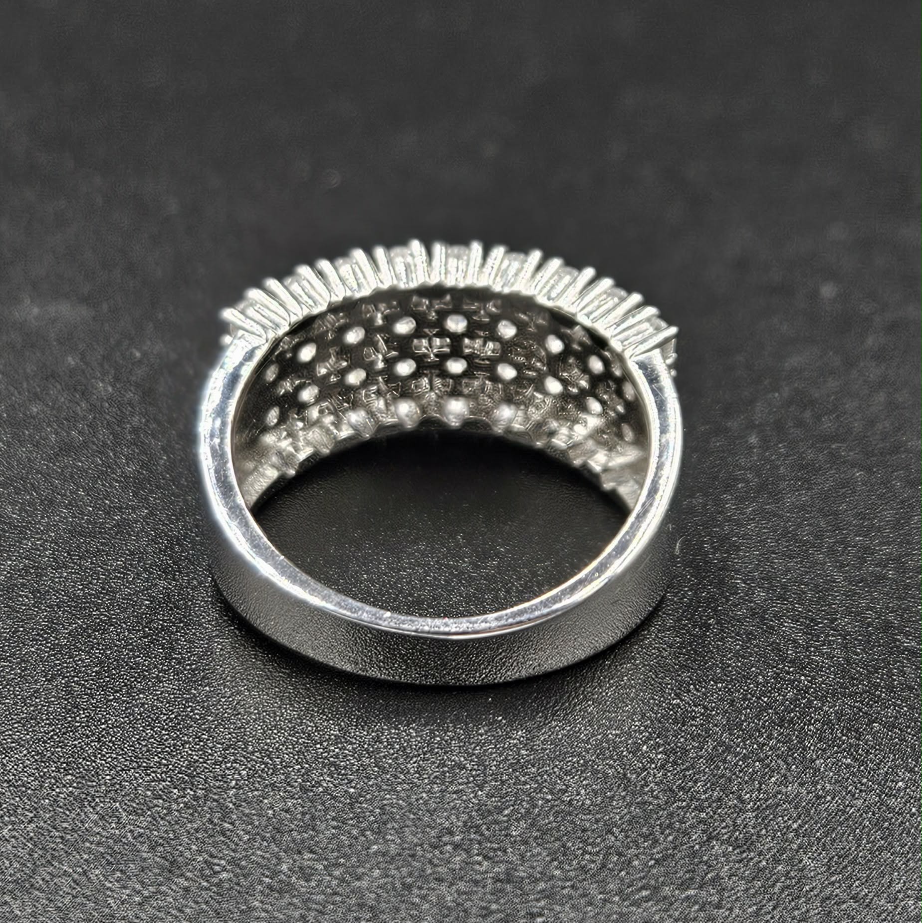 Sterling Silver 36 Stone Cubic Zirconia Ring