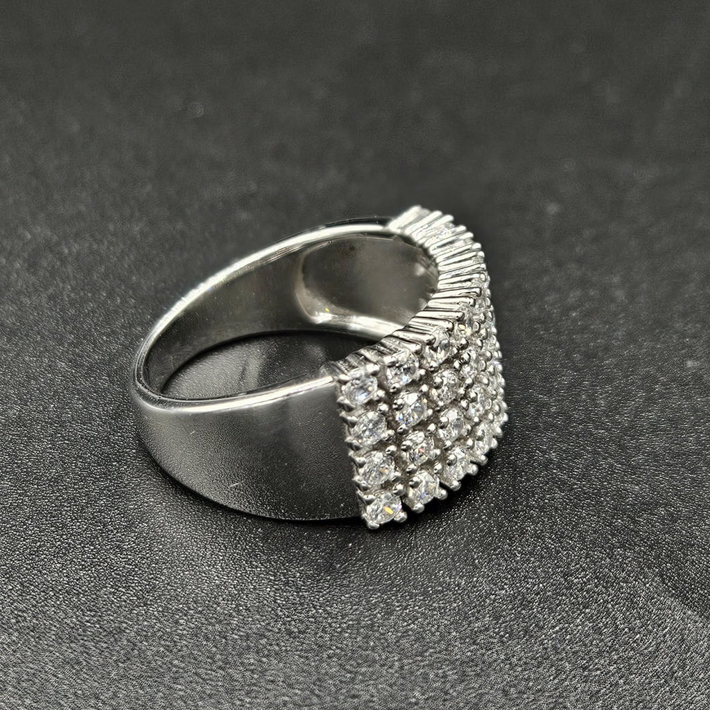 Sterling Silver 36 Stone Cubic Zirconia Ring