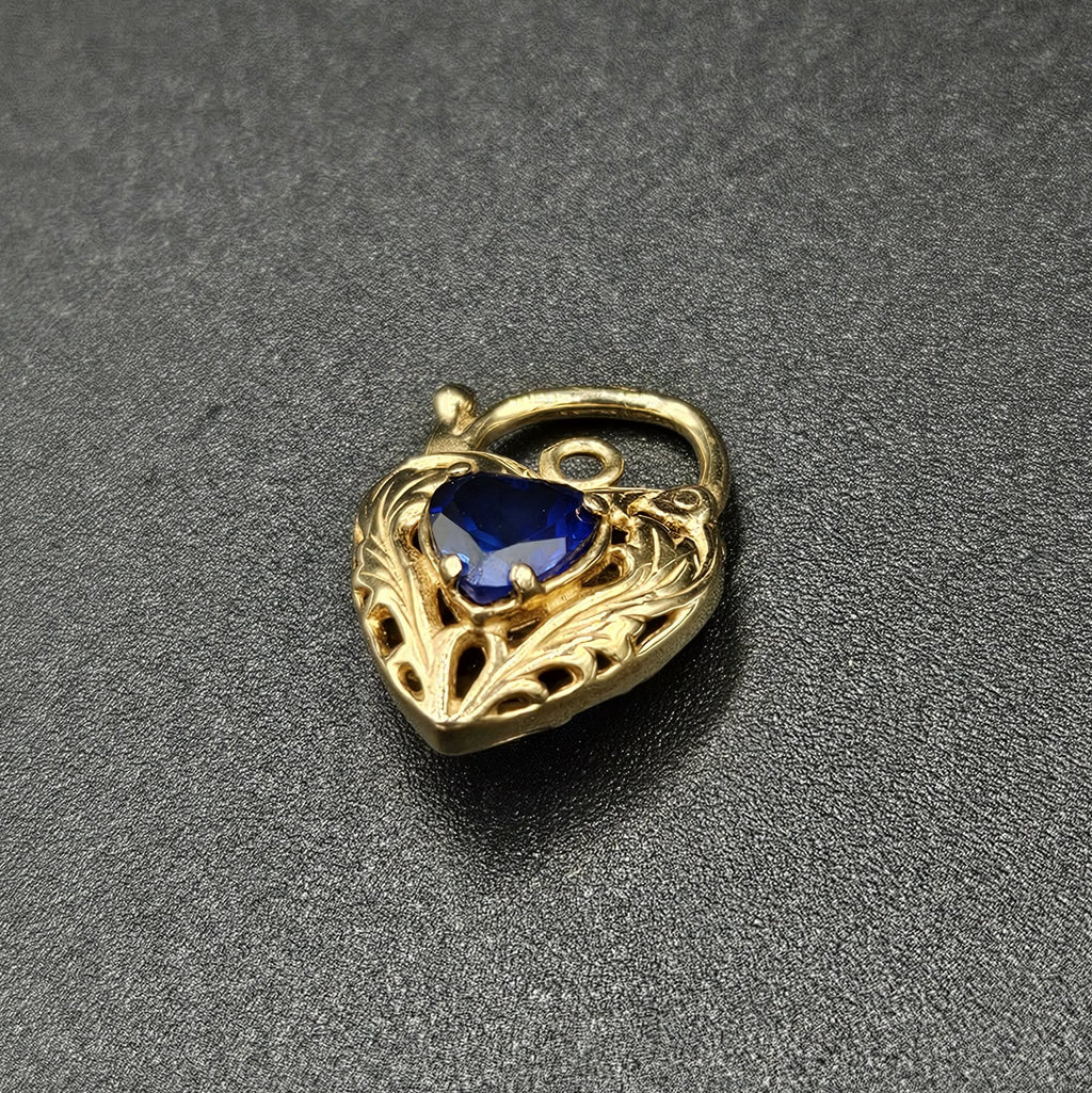 9ct Yellow Gold Blue Sapphire Locket