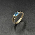9ct White Gold Blue Topaz Ring