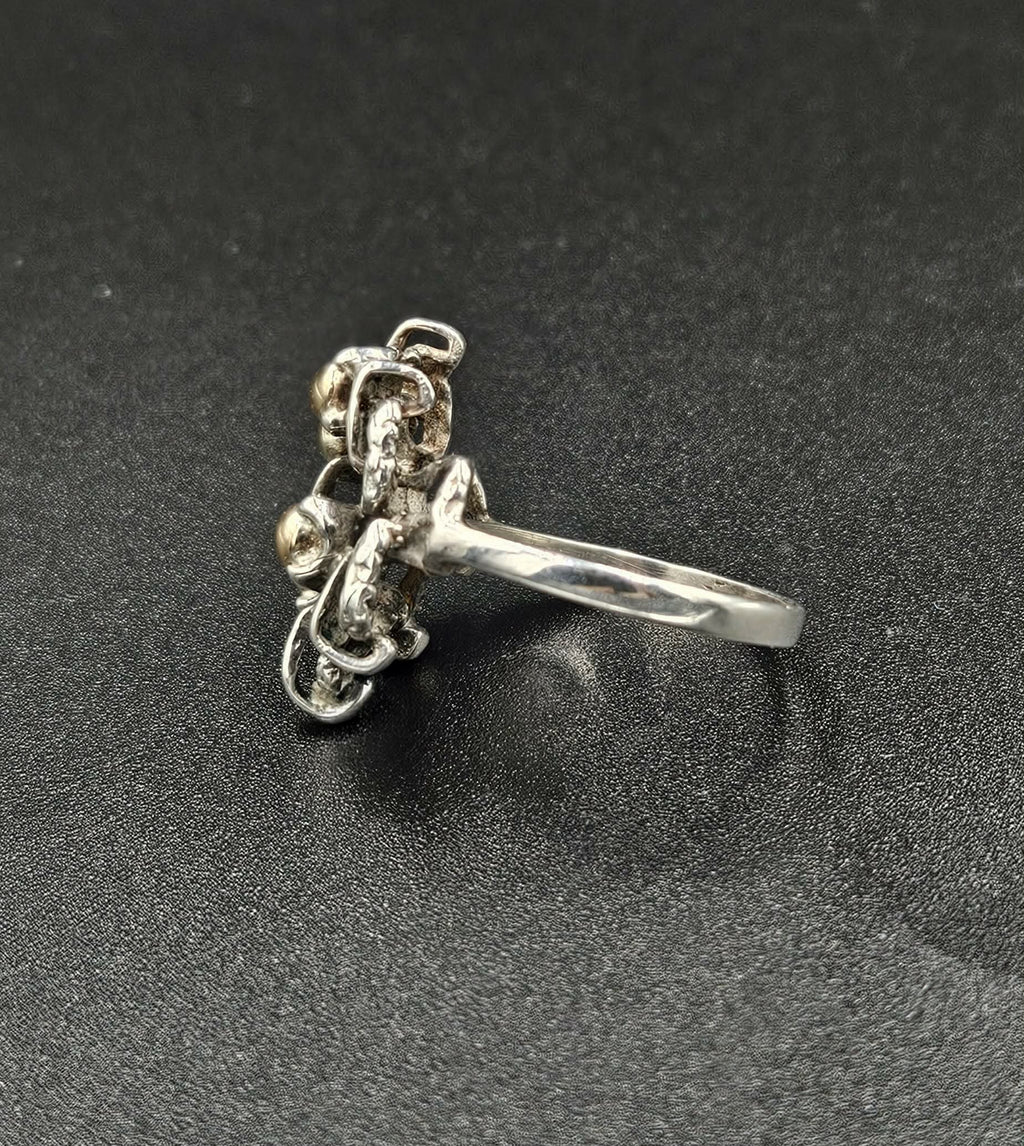 Sterling Silver & 9ct Gold Ring