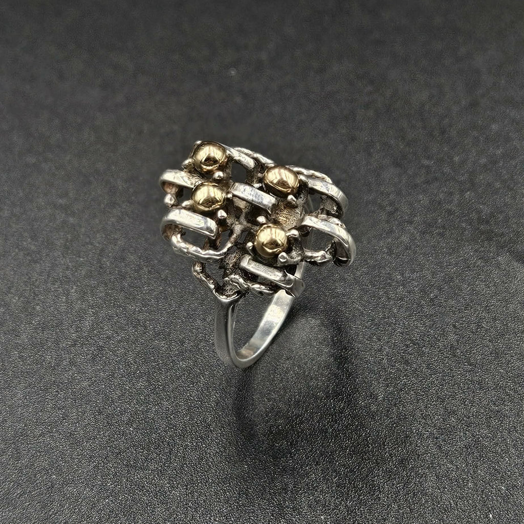 Sterling Silver & 9ct Gold Ring