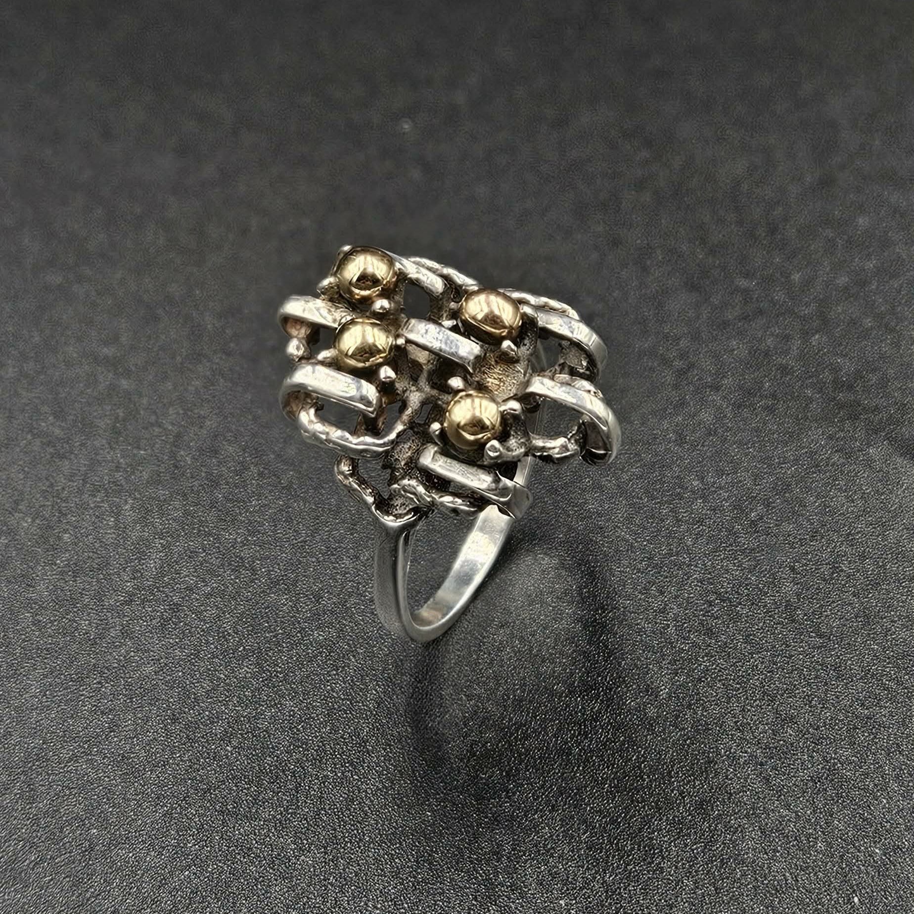 Sterling Silver & 9ct Gold Ring