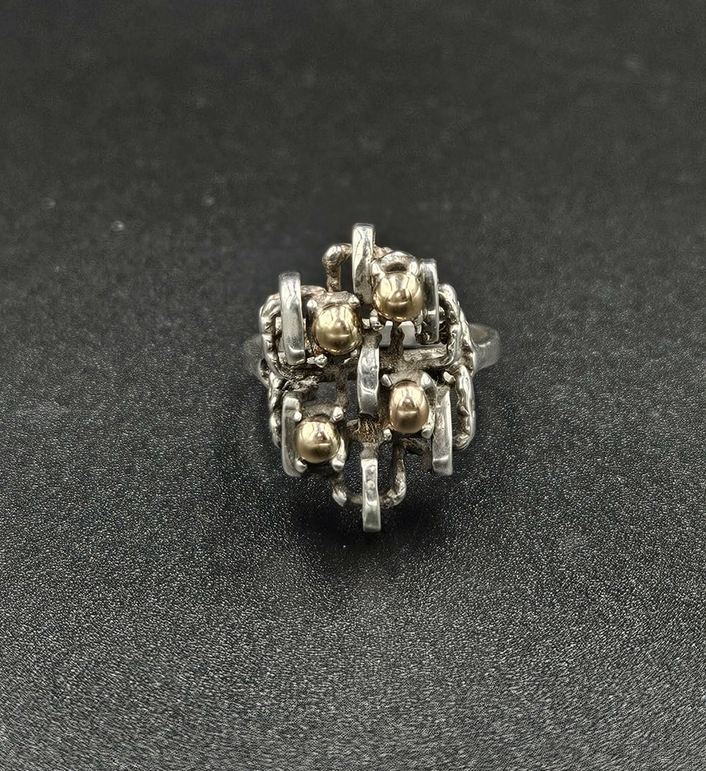 Sterling Silver & 9ct Gold Ring