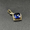 9ct Yellow Gold Diamond & Blue Sapphire Pendant