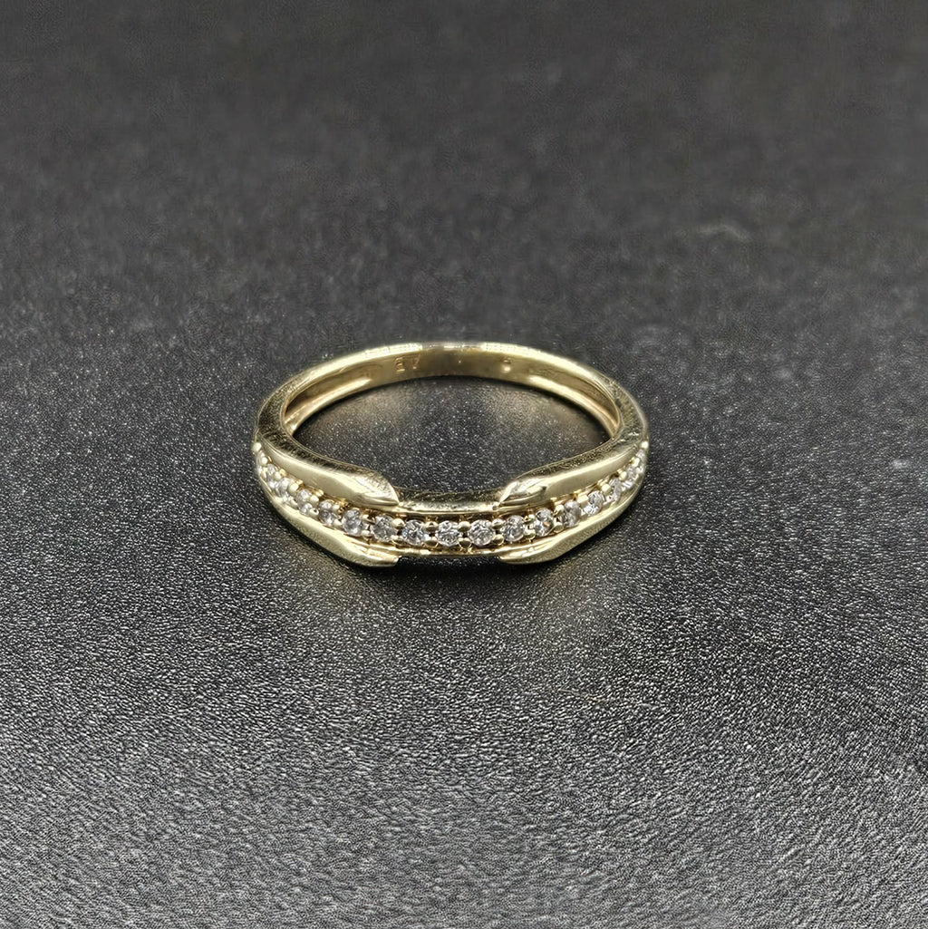 9ct Yellow Gold, 17 Diamond Band Ring