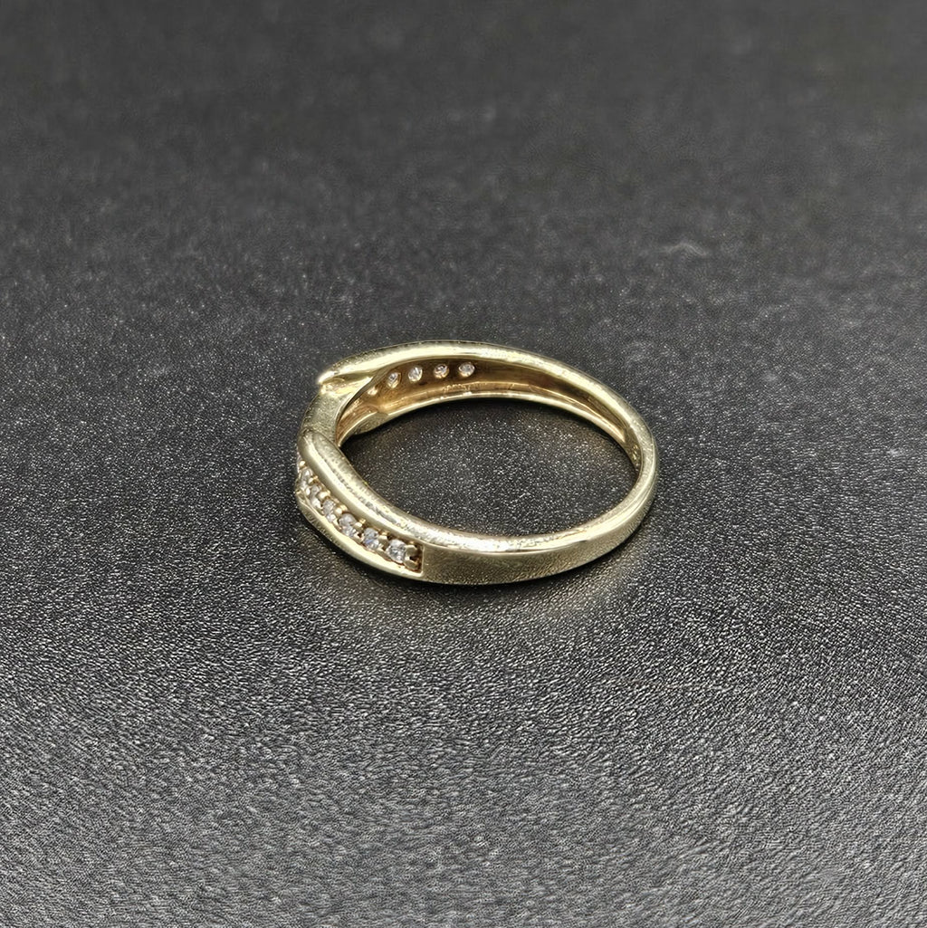 9ct Yellow Gold, 17 Diamond Band Ring