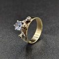9ct Yellow Gold Blue Topaz & Diamond Ring