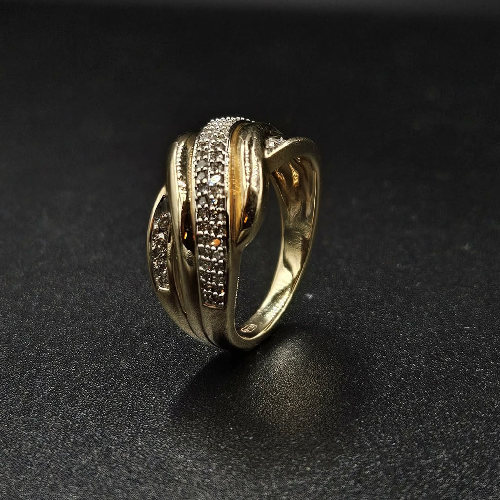 9ct Yellow Gold Diamond Dress Ring