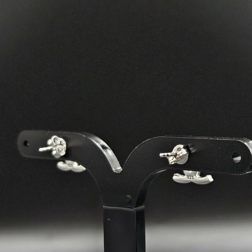 Brand new Sterling Silver Cubic Zirconia Chanel Style Stud Earrings