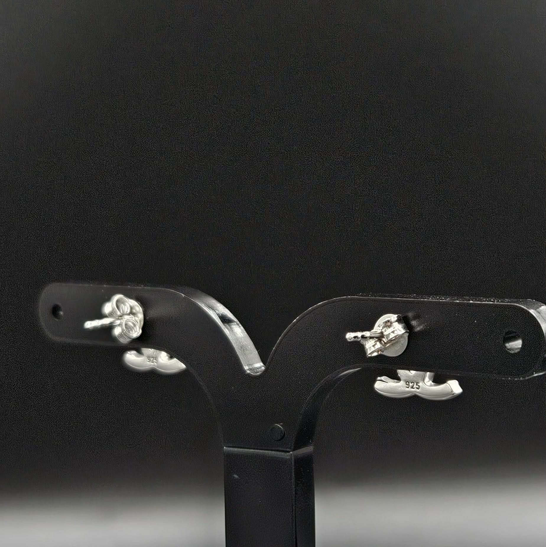 Brand new Sterling Silver Cubic Zirconia Chanel Style Stud Earrings