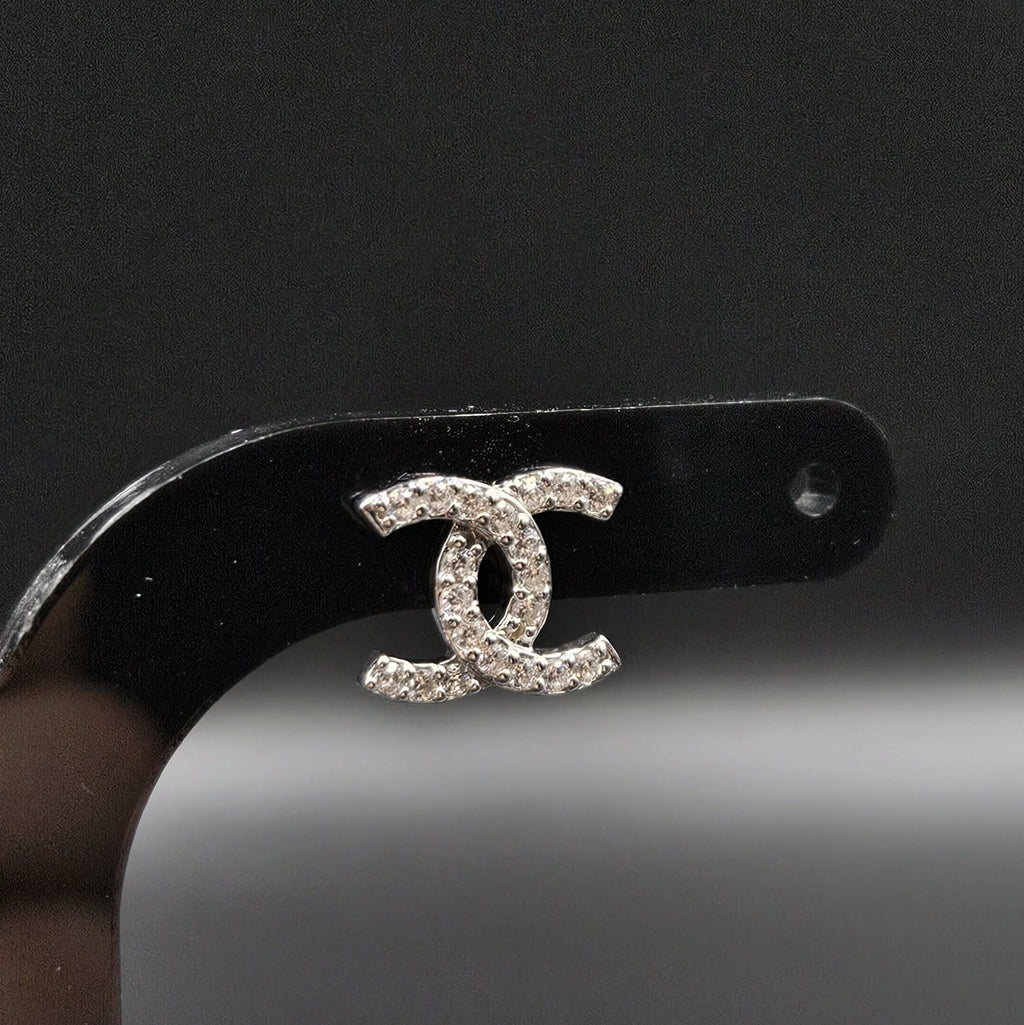 Brand new Sterling Silver Cubic Zirconia Chanel Style Stud Earrings