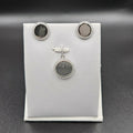 Brand New Silver & Cubic Zirconia Pendant & Earring Stud Set