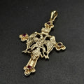9ct Yellow Gold & Ruby Byzantine / Eastern Orthodox Cross Design